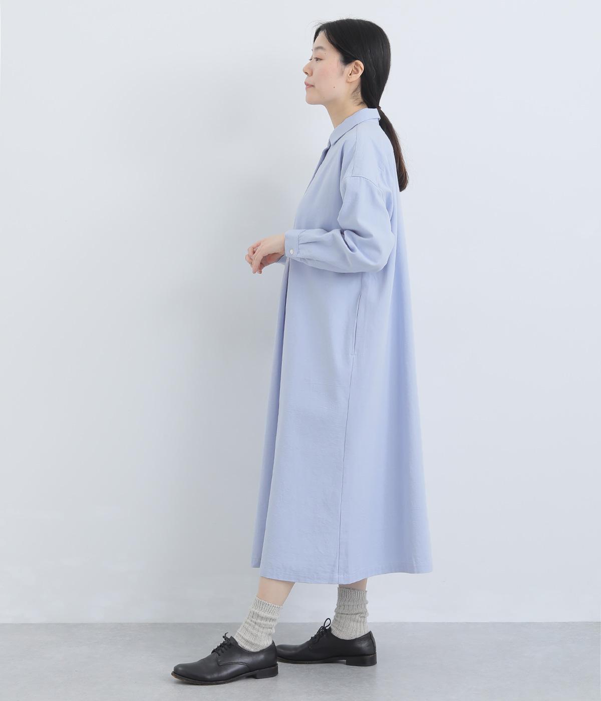 荒炊きオックス襟付きワンピース(サックス-F)