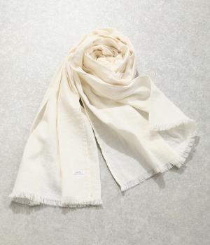 コットンガーゼオリーブオイル仕上げストール(オフホワイト-F)