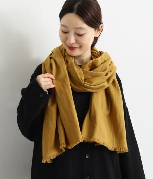 コットンガーゼオリーブオイル仕上げストール(マスタード-F)