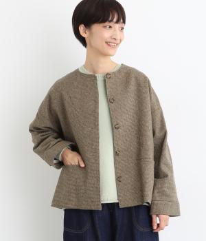 コットンツｲ―ドノーカラージャケット