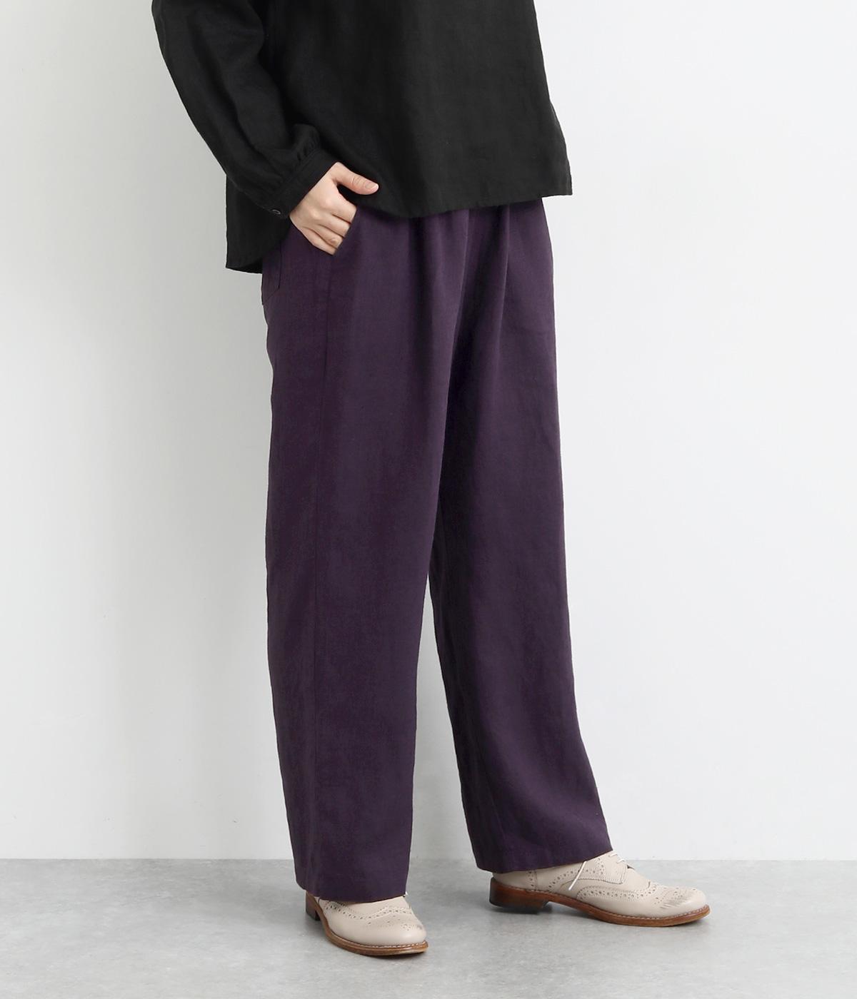 リトアニアリネンイージーパンツ(パープル-F)