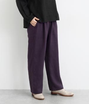 リトアニアリネンイージーパンツ(パープル-F)