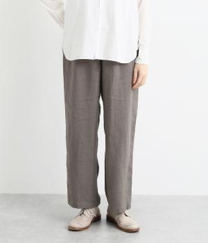 リトアニアリネンイージーパンツ(チャコールグレー-F)