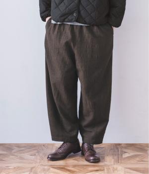 コットンウール千鳥柄ボリュームパンツ(コゲチャ-F)