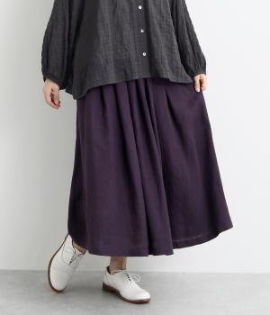 リトアニアリネンタックスカート(パープル-F)