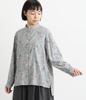 コットンレーヨンウールボタニカルブラウス(ライトグレー-F)