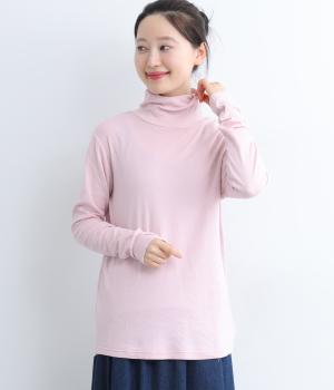 コットン接結ふんわりクシュネックプルオーバー(ピンク-F)