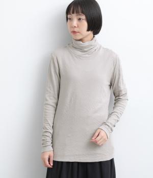 コットン接結ふんわりクシュネックプルオーバー（グレー・ML）