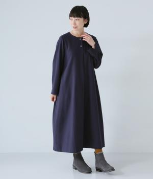 コットン甘撚りビエラワンピース(ネイビー-F)