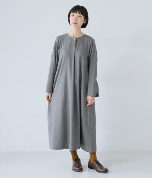 コットン甘撚りビエラワンピース(チャコールグレー-F)