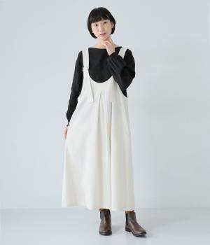 コットン荒炊きコーデュロイジャンパースカート(オフホワイト-F)