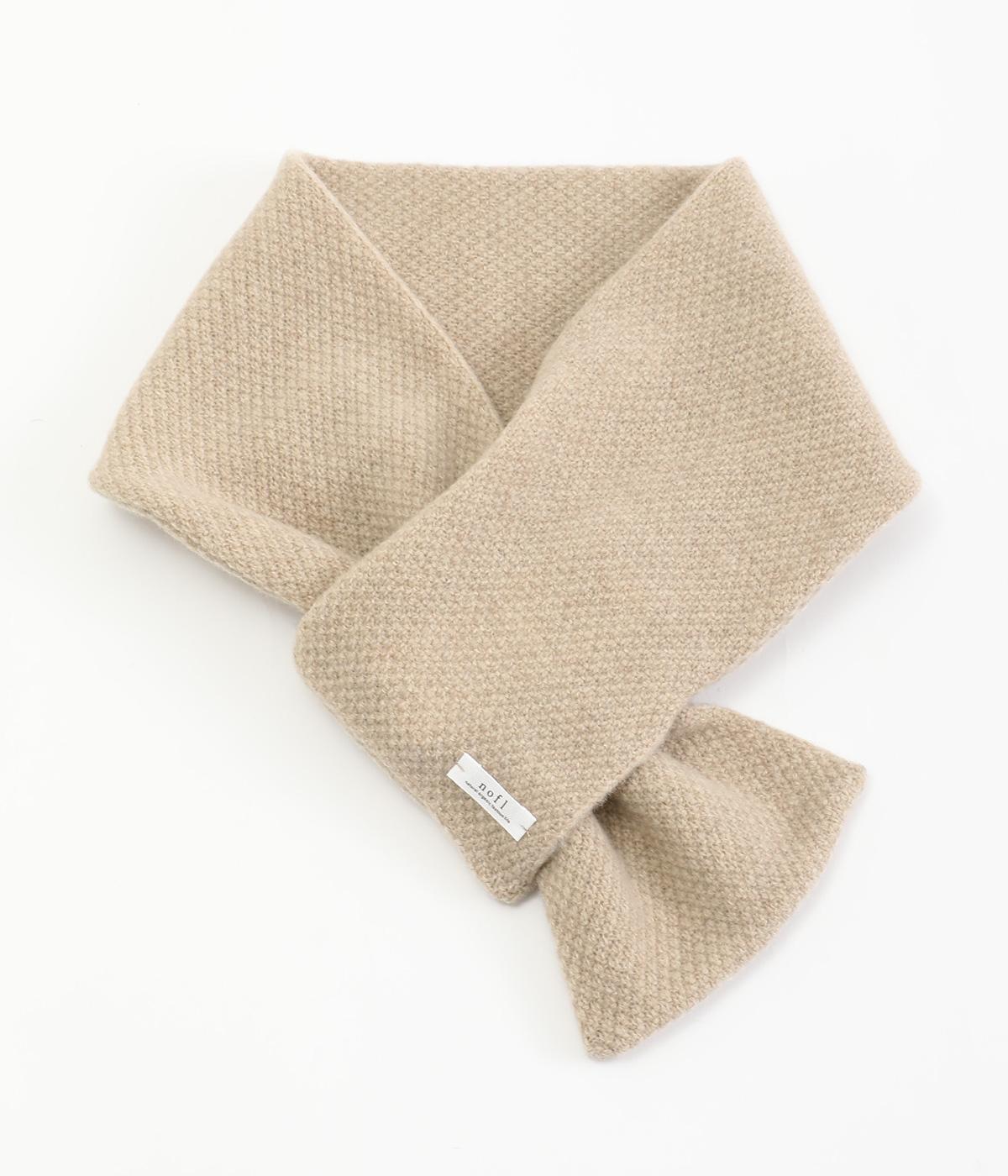 ウールかのこ編み襟巻(ベージュ-F)