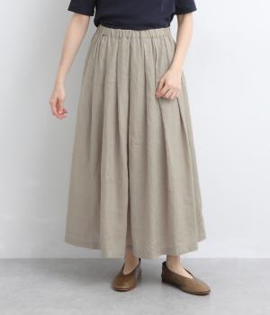 リトアニアリネンタックロングスカート(グレー-F)