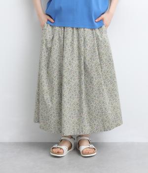 コットン葉と実プリントスカート(ベージュ-F)