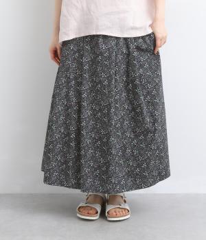 コットン葉と実プリントスカート(ネイビー-F)