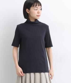 ガス強撚ガーゼフライスハイネックプルオーバー(ネイビー-F)