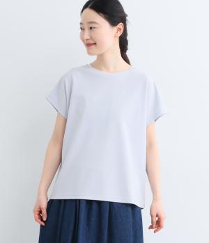 強撚コットン　クルーネックプルオーバー(サックス-ML)