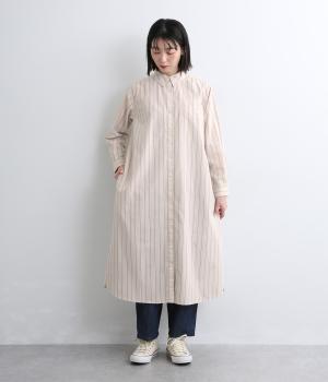 スーピマコットンストライプシャツワンピース
