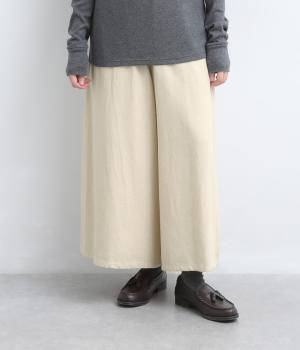 コットンリネンシルクネップワイドパンツ（ベージュ・ML）