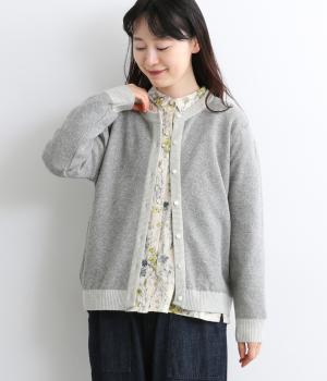 鹿の子編みバイカラーカーディガン