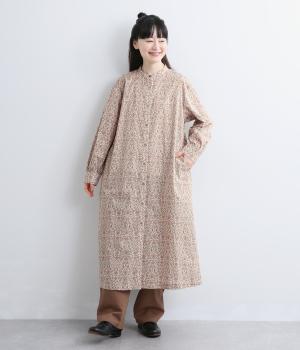 コットン小花ローン前あきワンピース