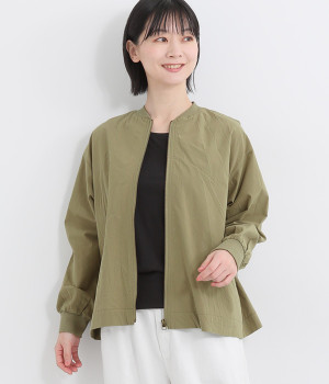 コットン ジップアップブルゾン(カーキ-ONESIZE)