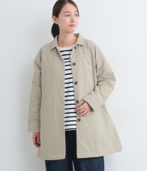 中綿キルト　ミドル丈コート(ベージュ-F)