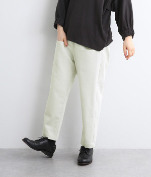 ツイル 9分丈テーパードパンツ(ライトグレー-ONESIZE)