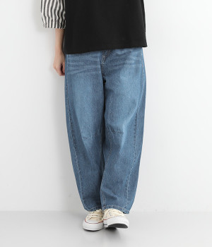 デニム テーパードパンツ(ブルー-ONESIZE)