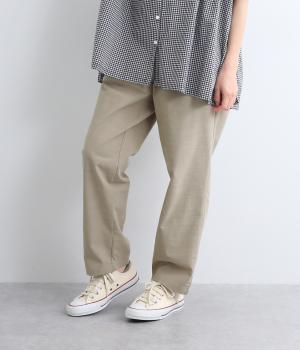 先染めコットンスラブ テーパードパンツ(ベージュ-ONESIZE)