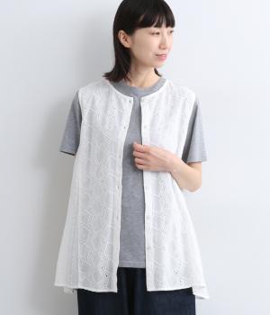 コットン キャンブリックシフリー ベスト(アイボリー-ONESIZE)