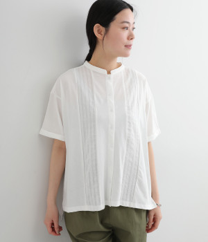 ドビーストライプ柄アソート 前開きカットソー(ホワイト-ONESIZE)