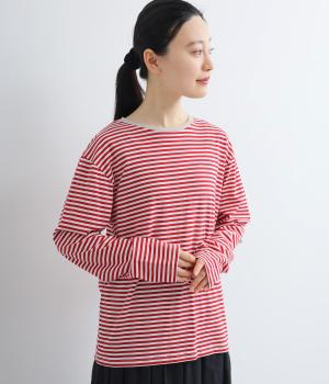フレンチボーダーTシャツ(レッド-F)