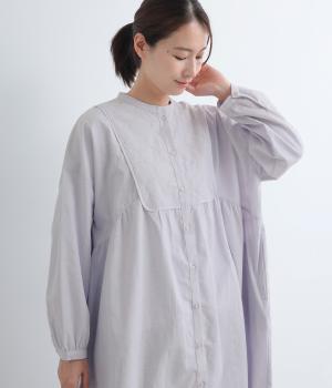 コットンリネン刺繍ヨークワンピース(ラベンダー-F)