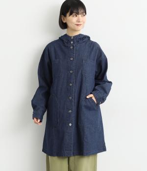 デニムフード付きコート(ネイビー-F)