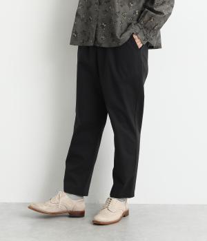 9分丈ウエストゴムテーパードパンツ(ブラック-F)