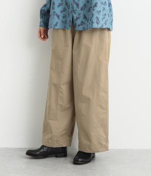 10分丈裾ドロスト入りワイドバルーン2wayパンツ(ベージュ-F)