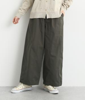 10分丈裾ドロスト入りワイドバルーン2wayパンツ(チャコール-F)