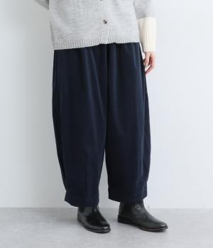 コットン細コーデュロイタック9分丈バルーンパンツ(ネイビー-F)