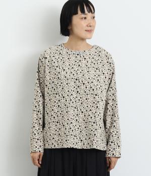 コーデュロイ起毛バックレイヤード風ブラウス