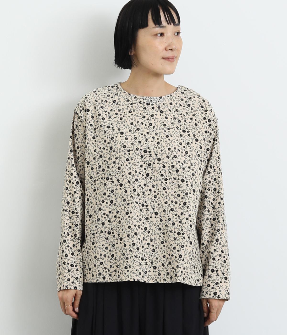 コーデュロイ起毛バックレイヤード風ブラウス(ベージュ-F)