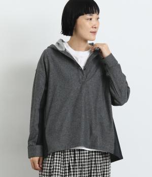コットン表起毛フード付きブラウス
