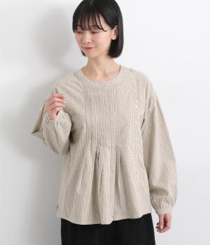 先染めコットンフランネルストライプ・チェック柄アソートブラウス