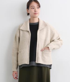 ニットWジップアップカーディガン(ナチュラル杢-F)