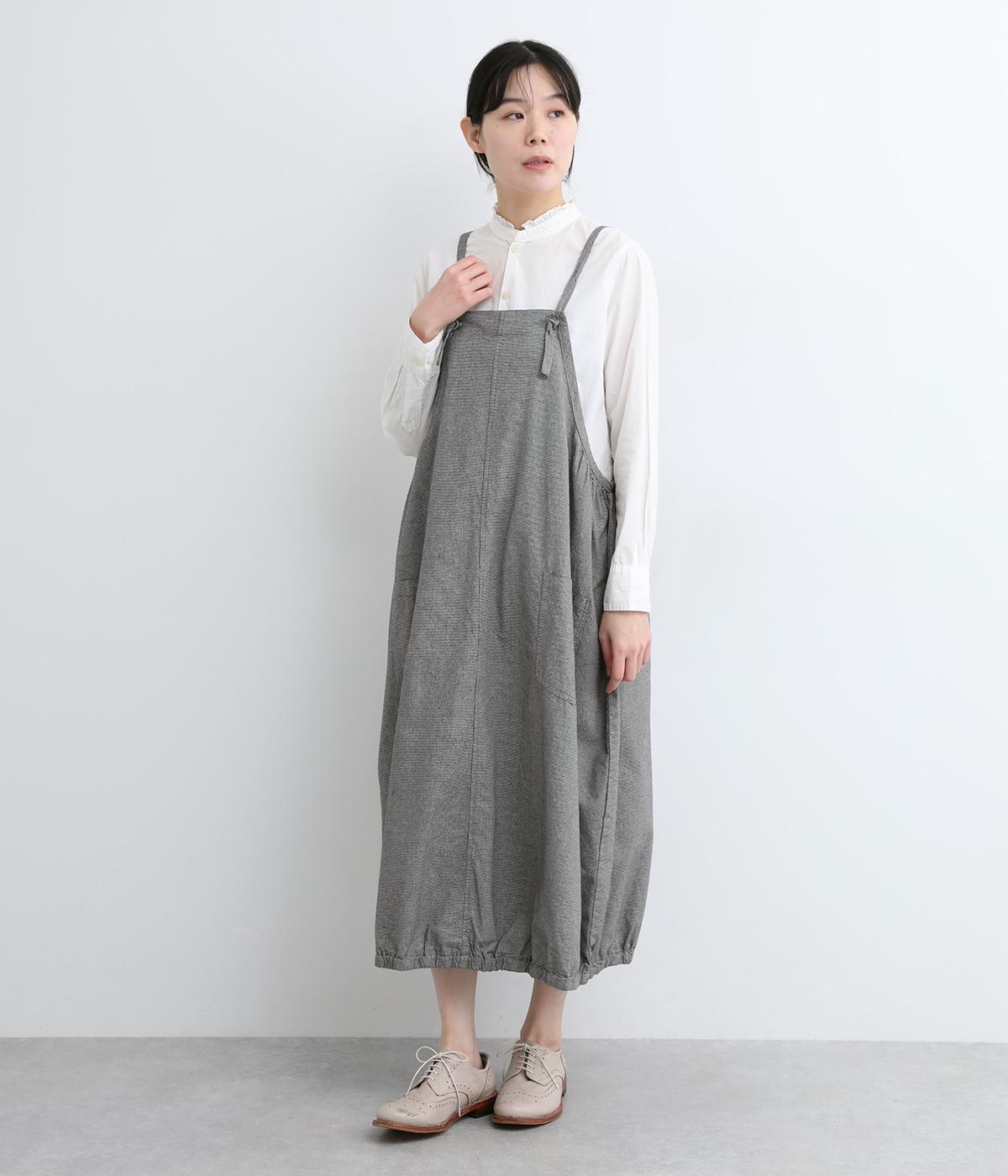 コットンシャンブレーバルーンワンピース(アイボリー-F)