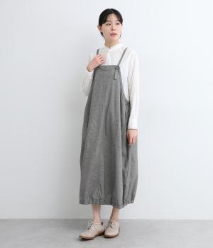 コットンシャンブレーバルーンワンピース(アイボリー-F)