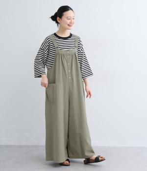 コットンリネンシャンブレーオーバーオール