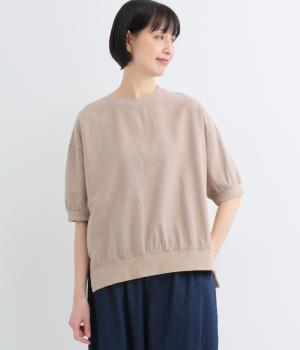 リネン混　リブコンビプルオーバー