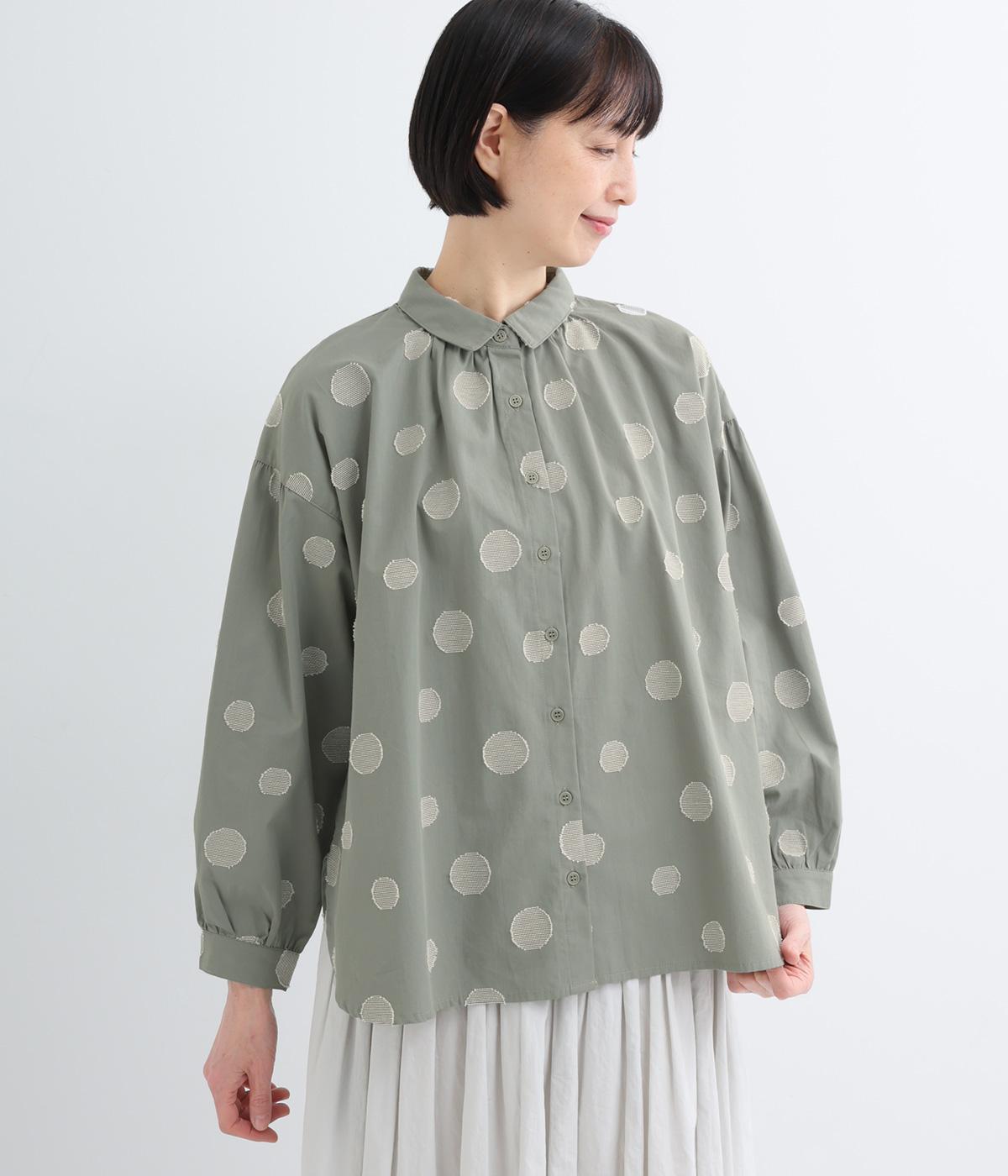 ランダムドット コットンギャザーブラウス｜cloudnine（クラウドナイン