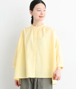 コットン柄アソート　ヨーク刺繍7分袖ブラウス(イエロー-F)